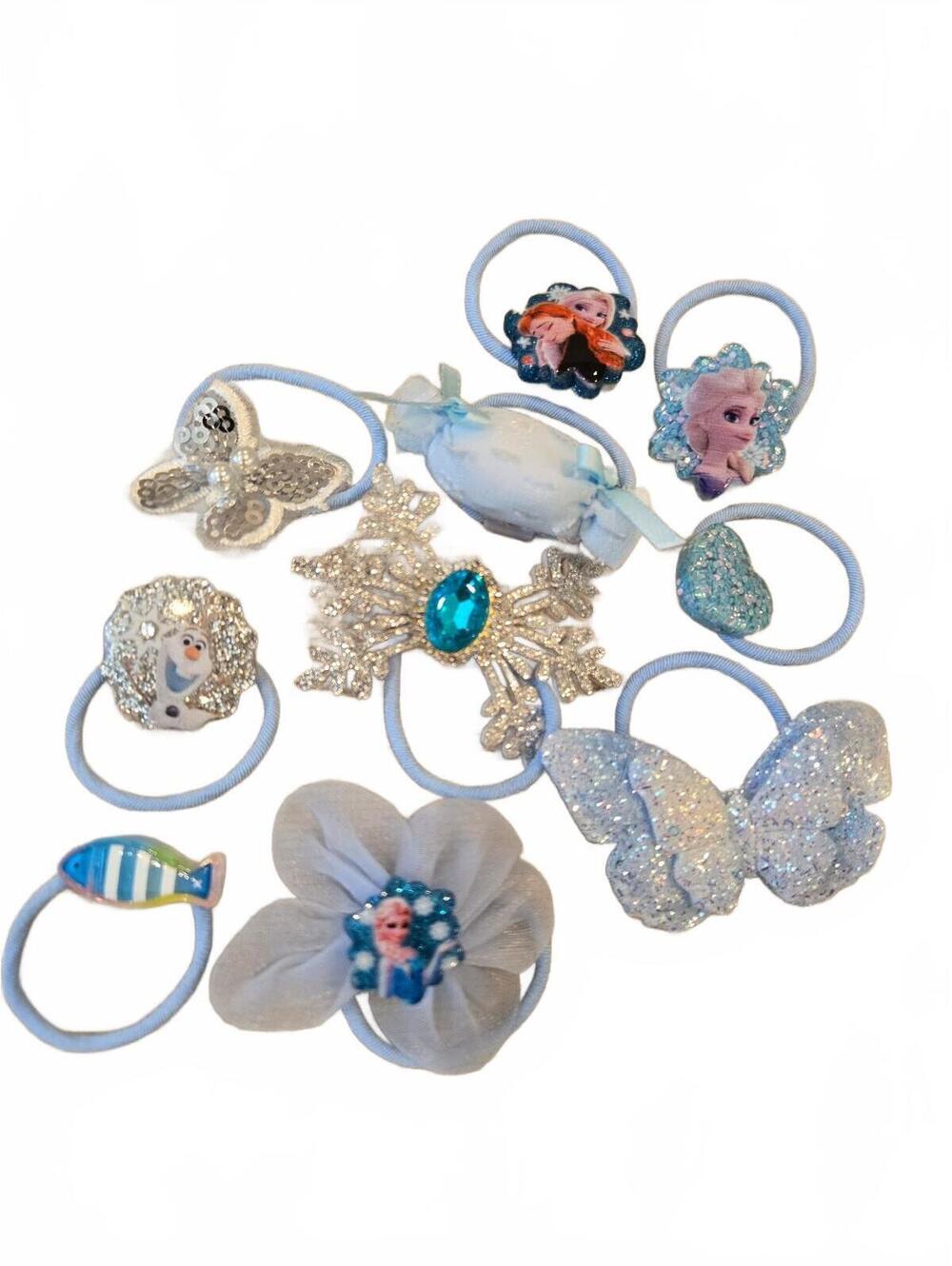 Disney Frozen blue hair tie set 8 pieces